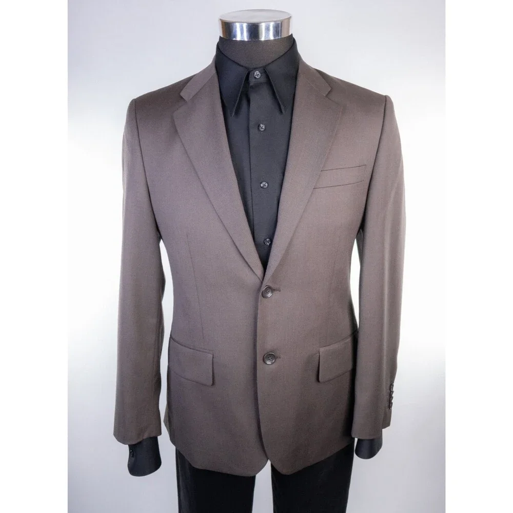 Banana Republic Blazer Sport Coat Sz 38S Solid Brown Two Button Suit Jacket